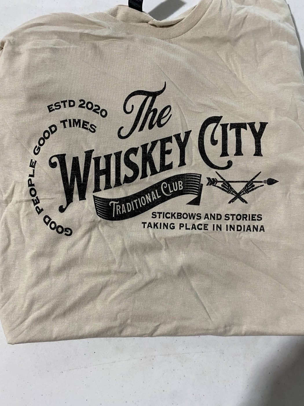 Sand Whiskey City Traditional Club t-shirt: Good People Good Times, Stickbows and Stories